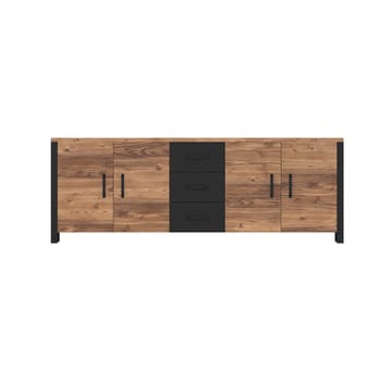 Olin Skänk med 4 Dörrar och 3 Lådor 220 cm i Trä med Furuutseende - Mellanbrun - Förvaring - Förvaringsmöbler - Sideboard & skänk