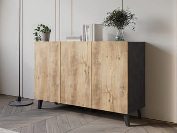 Orvik Skänk 120 cm i Mörkt Trä med Metallben - Brun|Grå - Förvaring - Förvaringsmöbler - Sideboard & skänk