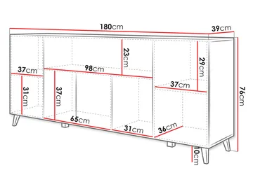 Orvik Skänk 180 cm - svart - Förvaring - Förvaringsmöbler - Sideboard & skänk