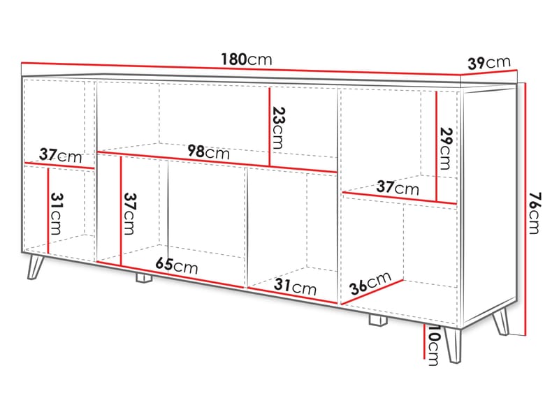Orvik Skänk 180 cm - svart - Förvaring - Förvaringsmöbler - Sideboard & skänk