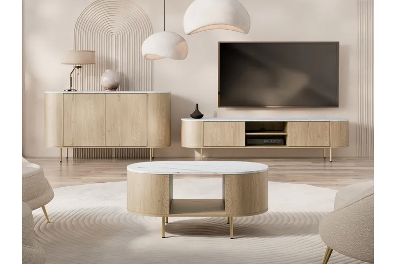 Pantego Möbelset För Vardagsrum - Brun - Förvaring - Förvaringsmöbler - Möbelset för vardagsrum