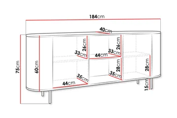 Pantego Skänk 184x40 cm - Brun - Förvaring - Förvaringsmöbler - Sideboard & skänk