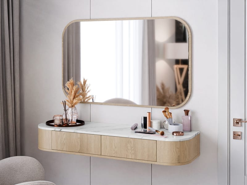 Pantego Sminkbord med spegel 123 cm - brun - Möbler - Bord & matgrupp - Sminkbord & toalettbord