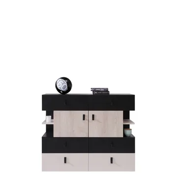 Planeta Skänk 110 cm i Ljust Trä - Svart - Förvaring - Förvaringsmöbler - Sideboard & skänk