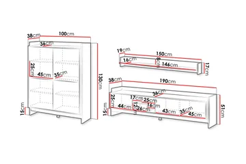 Polina Möbelset För Vardagsrum - Brun/Svart - Förvaring - Förvaringsmöbler - Möbelset för vardagsrum