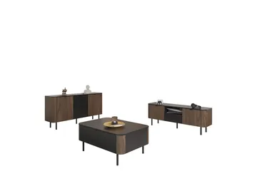 Pollena Möbelset För Vardagsrum - Brun - Förvaring - Förvaringsmöbler - Möbelset för vardagsrum