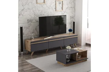 Ravinarville Möbelset För Vardagsrum - Antracit/Valnöt - Förvaring - Förvaringsmöbler - Möbelset för vardagsrum