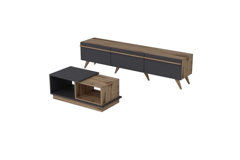 Ravinarville Möbelset För Vardagsrum - Antracit/Valnöt - Förvaring - Förvaringsmöbler - Möbelset för vardagsrum
