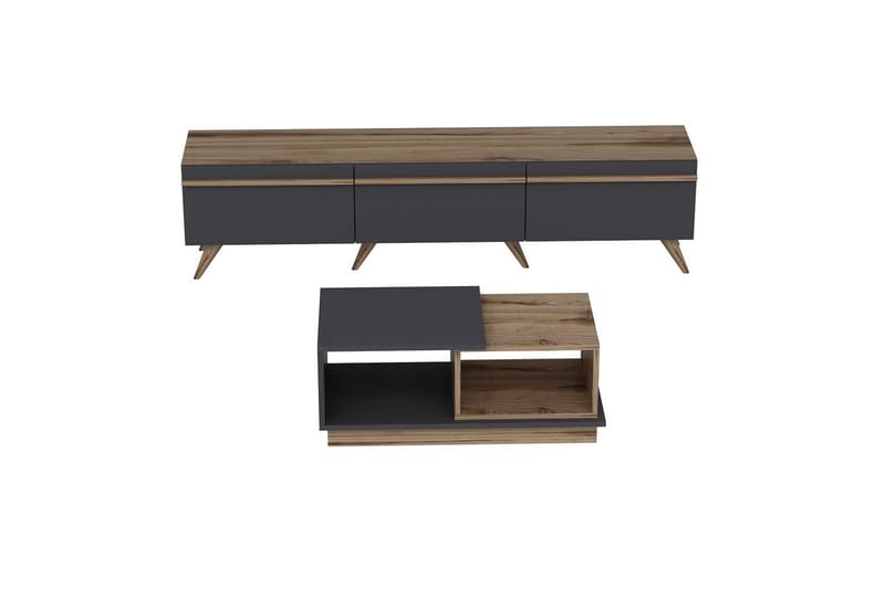 Ravinarville Möbelset För Vardagsrum - Antracit/Valnöt - Förvaring - Förvaringsmöbler - Möbelset för vardagsrum