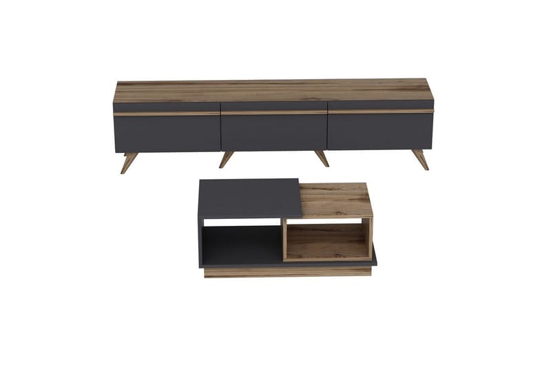 Ravinarville Möbelset För Vardagsrum - Antracit/Valnöt - Förvaring - Förvaringsmöbler - Möbelset för vardagsrum