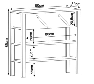 Relon Byrå 90x85x30 cm - Vit - Förvaring - Förvaringsmöbler - Sideboard & skänk