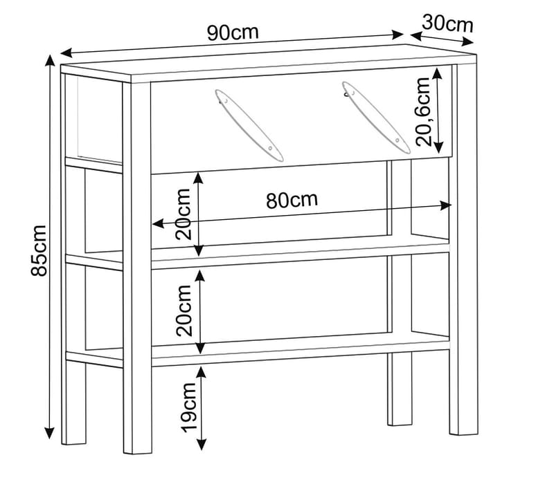 Relon Byrå 90x85x30 cm - Vit - Förvaring - Förvaringsmöbler - Sideboard & skänk