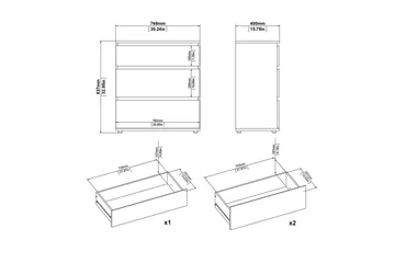 Rengo Byrå 76,8 cm - Natur - Förvaring - Förvaringsmöbler - Byrå