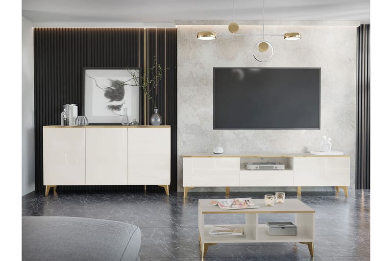 Royston Möbelset För Vardagsrum - Beige - Förvaring - Förvaringsmöbler - Möbelset för vardagsrum