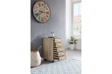 Rullkontejner Wohnling 5 lådor med hjul, folierad spånskiva, modern stil Sonoma - Sonoma - Förvaring - Förvaringsmöbler - Byrå - Hallbyrå
