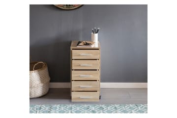 Rullkontejner Wohnling 5 lådor med hjul, folierad spånskiva, modern stil Sonoma - Sonoma - Förvaring - Förvaringsmöbler - Byrå