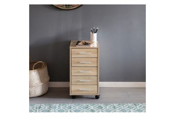 Rullkontejner Wohnling 5 lådor med hjul, folierad spånskiva, modern stil Sonoma - Sonoma - Förvaring - Förvaringsmöbler - Byrå - Hallbyrå