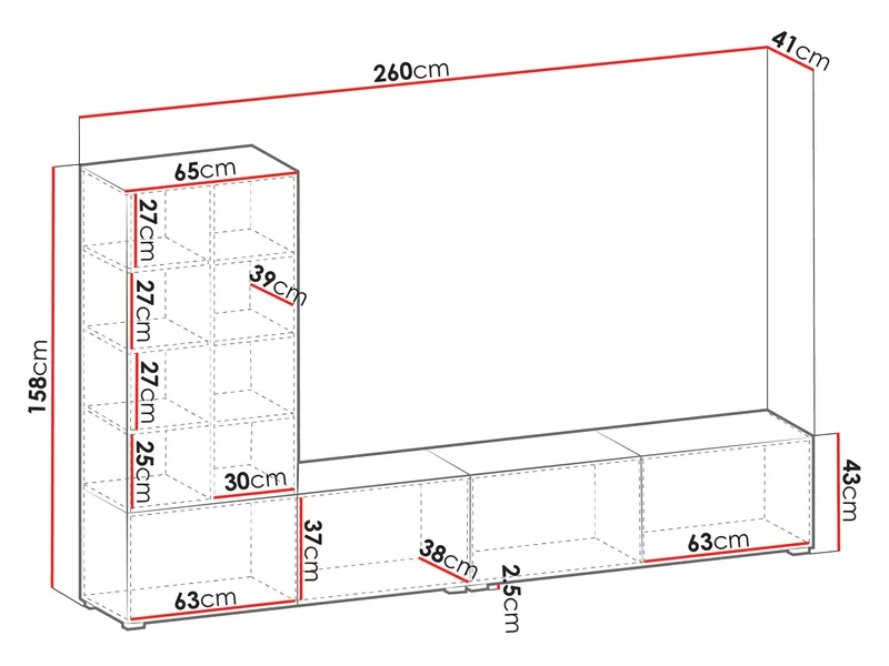 Rylar Tv-Enhet 260 cm - Förvaring - Förvaringsmöbler - Möbelset för vardagsrum