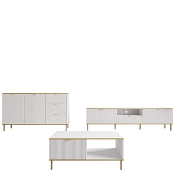 Salmor Möbelset För Vardagsrum - Vit - Förvaring - Förvaringsmöbler - Möbelset för vardagsrum