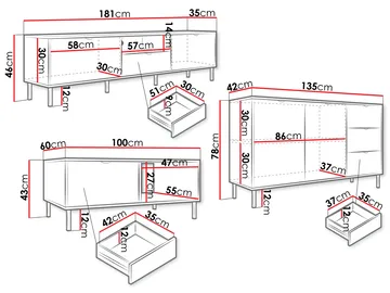 Salmor Möbelset För Vardagsrum - Vit - Förvaring - Förvaringsmöbler - Möbelset för vardagsrum