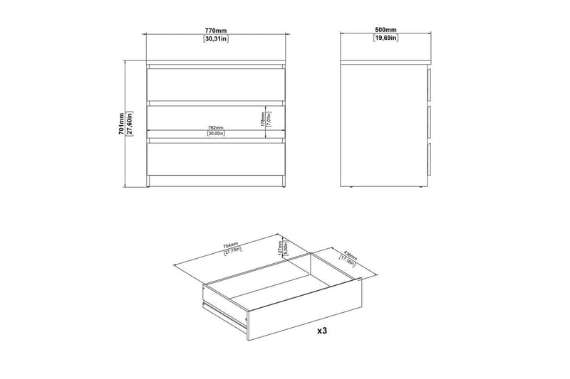 Salomns Byrå 77 cm - Vit - Förvaring - Förvaringsmöbler - Byrå
