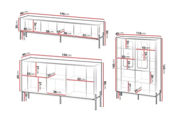 Sherie Möbelset För Vardagsrum - Beige - Förvaring - Förvaringsmöbler - Möbelset för vardagsrum