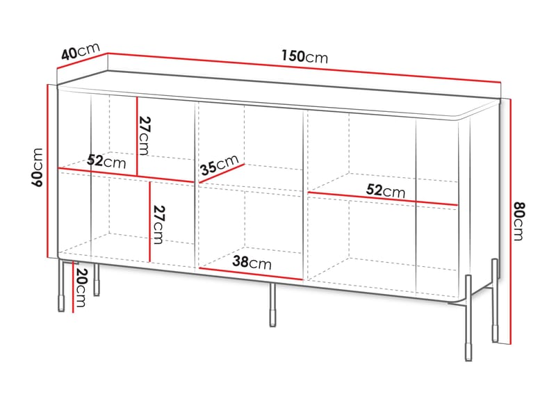 Sherie Skänk 150 cm - brun - Förvaring - Förvaringsmöbler - Sideboard & skänk