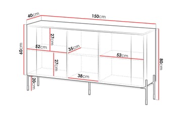 Sherie Skänk 150x40 cm - Vit - Förvaring - Förvaringsmöbler - Sideboard & skänk