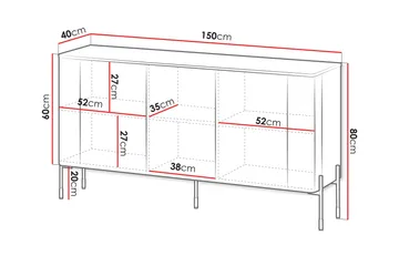 Sherie Skänk 150x40 cm - Vit - Förvaring - Förvaringsmöbler - Sideboard & skänk