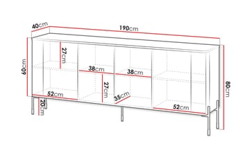 Sherie Skänk 190x40 cm - Svart - Förvaring - Förvaringsmöbler - Sideboard & skänk