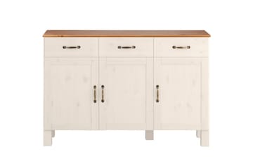 Sideboard & skänk Loft24 Skänk Alby 125x38x85 cm, Vit/Honung Vit,Natur - Förvaring - Förvaringsmöbler - Sideboard & skänk