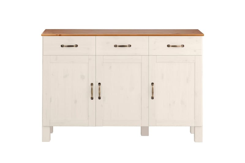 Sideboard & skänk Loft24 Skänk Alby 125x38x85 cm, Vit/Honung Vit,Natur - Förvaring - Förvaringsmöbler - Sideboard & skänk