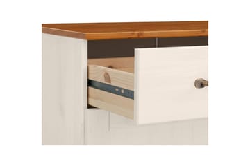 Sideboard & skänk Loft24 Skänk Alby 125x38x85 cm, Vit/Honung Vit,Natur - Förvaring - Förvaringsmöbler - Sideboard & skänk