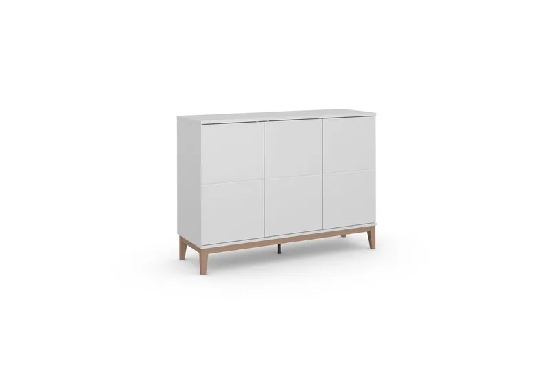 Sideboard & skänk Loft24 Skänk Pelle 120x41x85 cm, Vit/Wotan ek Vit - Förvaring - Förvaringsmöbler - Sideboard & skänk