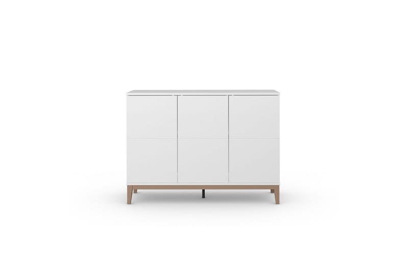 Sideboard & skänk Loft24 Skänk Pelle 120x41x85 cm, Vit/Wotan ek Vit - Förvaring - Förvaringsmöbler - Sideboard & skänk