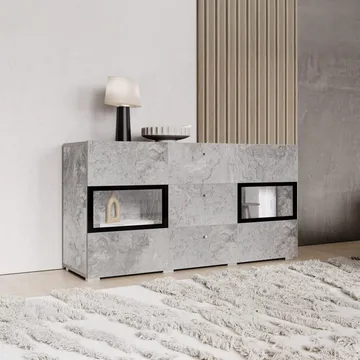 Sideboard Baros 2 Dörrar med 3 Lådor - Betongljus - Förvaring - Förvaringsmöbler - Sideboard & skänk