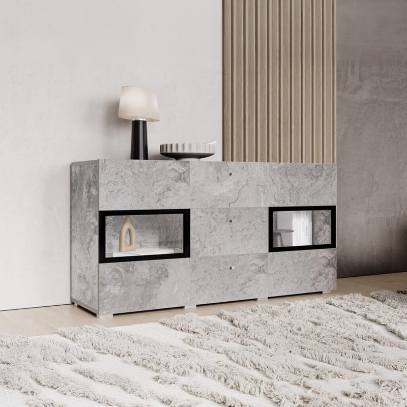 Sideboard Baros 2 Dörrar med 3 Lådor - Betongljus - Förvaring - Förvaringsmöbler - Sideboard & skänk