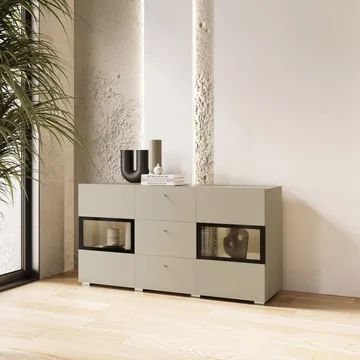 Sideboard Baros 2 Dörrar med 3 Lådor - Ljus Beige - Förvaring - Förvaringsmöbler - Sideboard & skänk