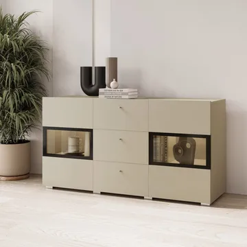 Sideboard Baros 2 Dörrar med 3 Lådor - Ljus Beige - Förvaring - Förvaringsmöbler - Sideboard & skänk