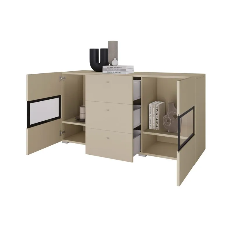 Sideboard Baros 2 Dörrar med 3 Lådor - Ljus Beige - Förvaring - Förvaringsmöbler - Sideboard & skänk