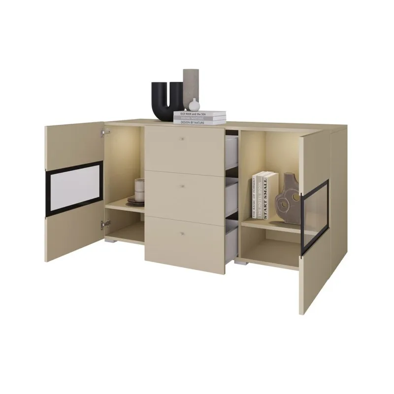 Sideboard Baros 2 Dörrar med 3 Lådor - Ljus Beige - Förvaring - Förvaringsmöbler - Sideboard & skänk