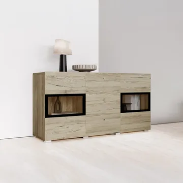 Sideboard Baros 2 Dörrar med 3 Lådor - San Remo Ek Ljust Laminat - Förvaring - Förvaringsmöbler - Sideboard & skänk