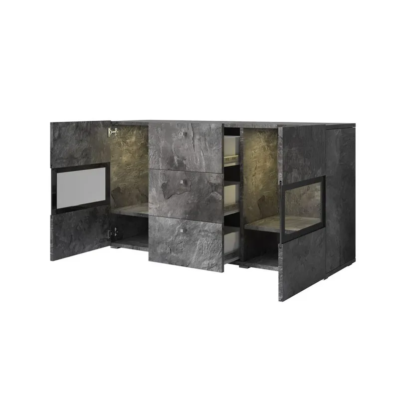 Sideboard Baros 2 Dörrar med 3 Lådor - Skiffer - Förvaring - Förvaringsmöbler - Sideboard & skänk