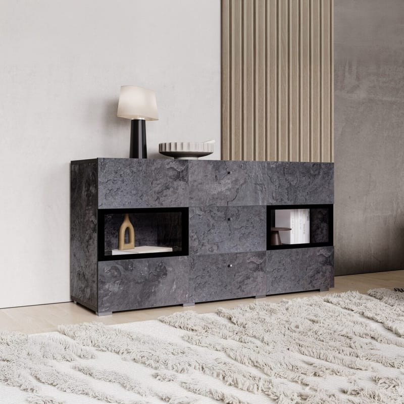 Sideboard Baros 2 Dörrar med 3 Lådor - Skiffer - Förvaring - Förvaringsmöbler - Sideboard & skänk