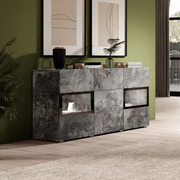 Sideboard Baros 2 Dörrar med 3 Lådor - Skiffer - Förvaring - Förvaringsmöbler - Sideboard & skänk