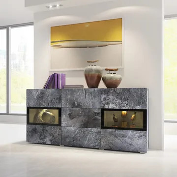 Sideboard Baros 2 Dörrar med 3 Lådor - Skiffer - Förvaring - Förvaringsmöbler - Sideboard & skänk