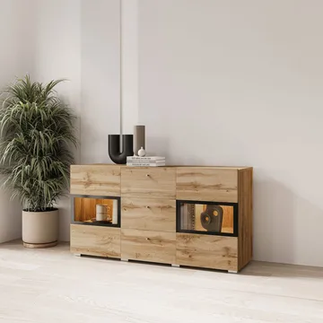 Sideboard Baros 2 Dörrar med 3 Lådor - Wotan Ek - Förvaring - Förvaringsmöbler - Sideboard & skänk