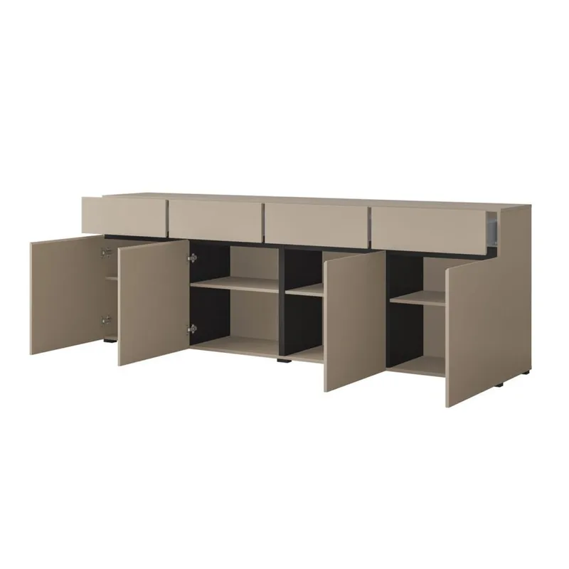 Sideboard Cross 4 dörrar med 4 lådor - Kongo - Svart - Förvaring - Förvaringsmöbler - Sideboard & skänk
