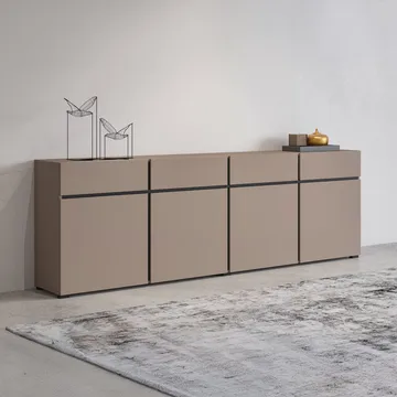 Sideboard Cross 4 dörrar med 4 lådor - Kongo - Svart - Förvaring - Förvaringsmöbler - Sideboard & skänk