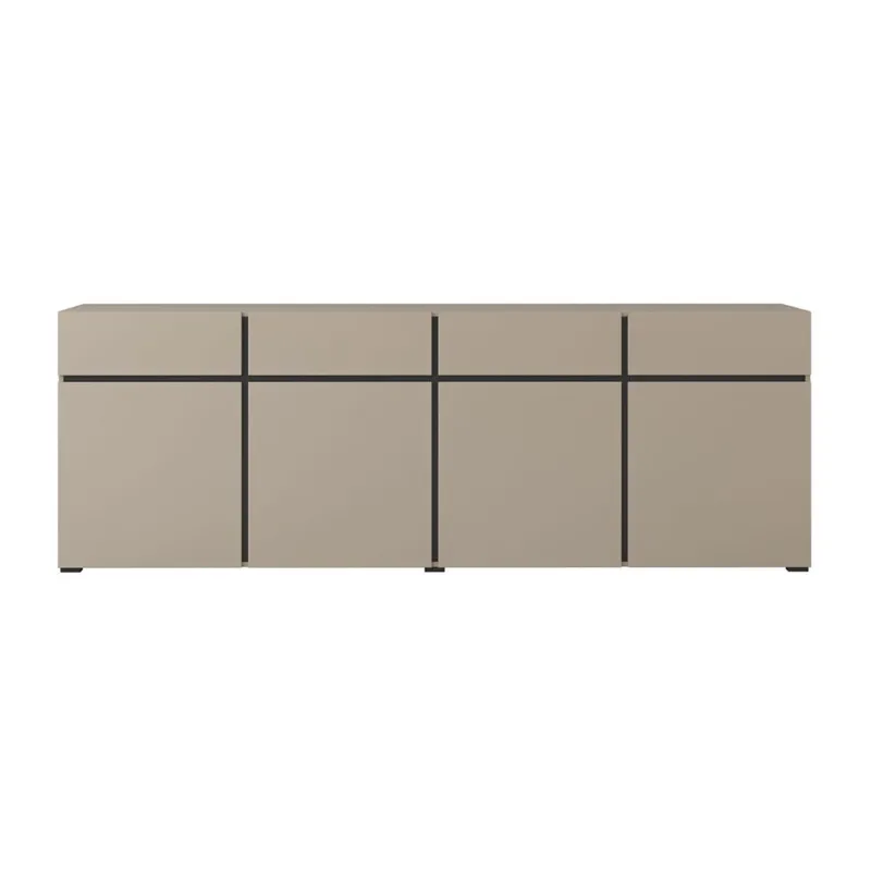 Sideboard Cross 4 dörrar med 4 lådor - Kongo - Svart - Förvaring - Förvaringsmöbler - Sideboard & skänk